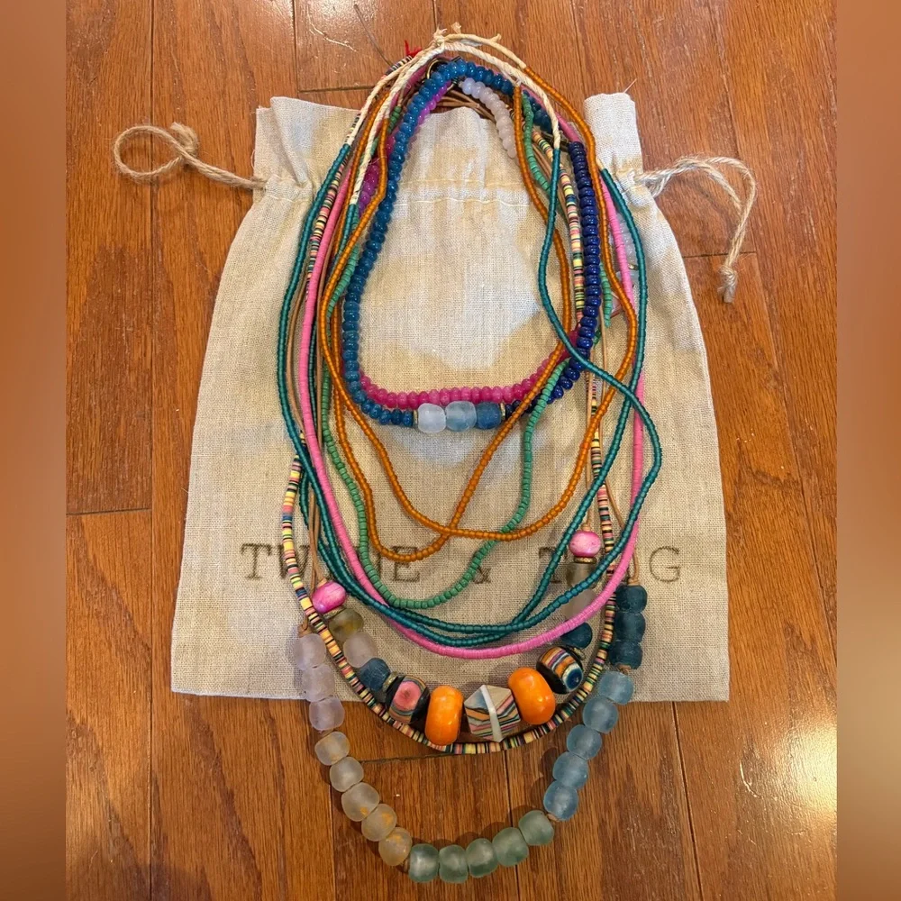 Multicolor Layered Beaded Necklace by Twine & Twig - Picture 2 of 7